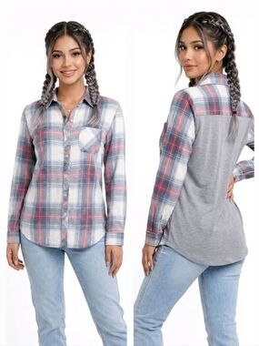 Tribal Jeans 100% Cotton Button Down Shirt Size XS